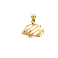 Yellow Gold-plated Silver Tropical Angelfish Pendant