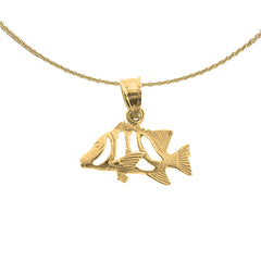Sterling Silver Tropical Angelfish Pendant (Rhodium or Yellow Gold-plated)