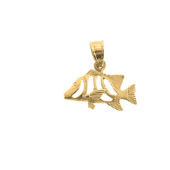 Yellow Gold-plated Silver Tropical Angelfish Pendant
