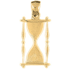 Yellow Gold-plated Silver Hour Glass Pendant