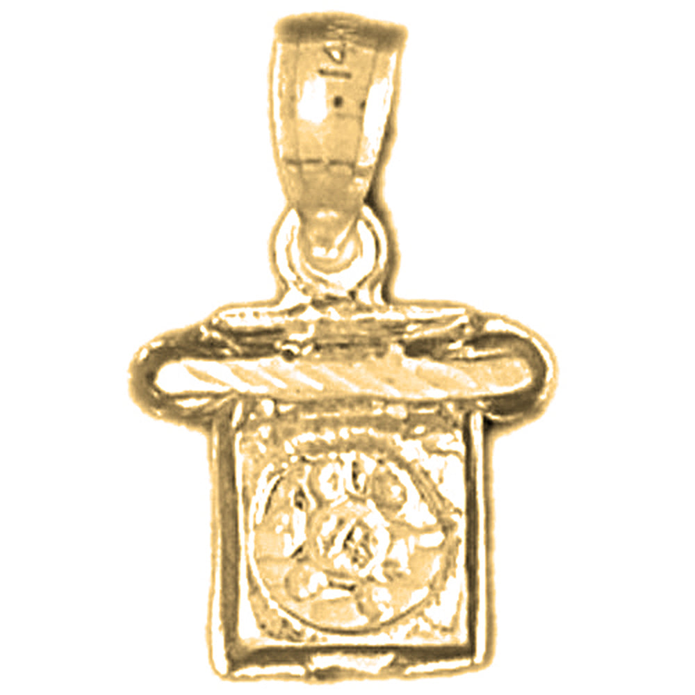 Yellow Gold-plated Silver Telephone Pendant