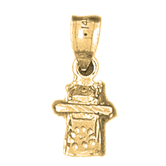 Yellow Gold-plated Silver 3D Telephone Pendant