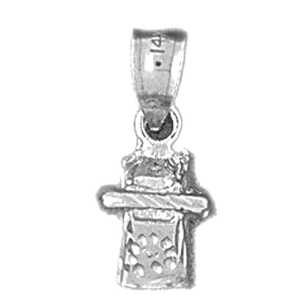 Sterling Silver 3D Telephone Pendant