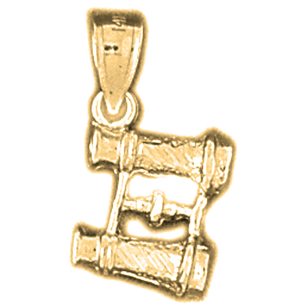 Yellow Gold-plated Silver 3D Binoculars Pendant