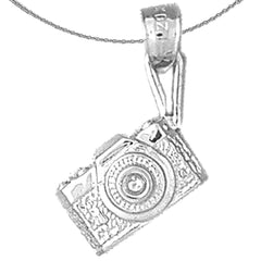 Sterling Silver 3D Microscope Pendant (Rhodium or Yellow Gold-plated)