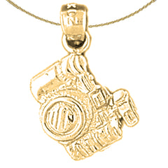 3D-Kamera-Anhänger aus Sterlingsilber (rhodiniert oder gelbgoldbeschichtet)