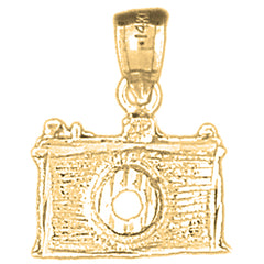 Yellow Gold-plated Silver Camera Pendant