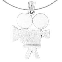 Sterling Silver Video Camera Pendant (Rhodium or Yellow Gold-plated)