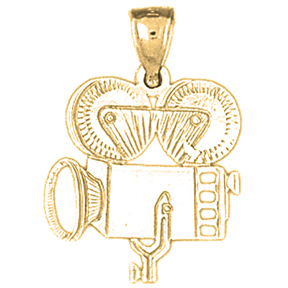 Yellow Gold-plated Silver Video Camera Pendant