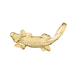 Yellow Gold-plated Silver Aligator Pendant