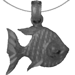 Sterling Silver Tropical Angelfish Pendant (Rhodium or Yellow Gold-plated)