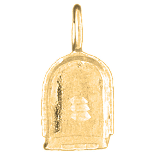 Yellow Gold-plated Silver 3D Dust Pan Pendant