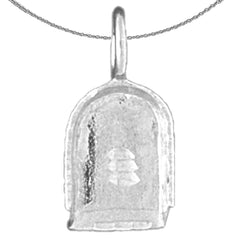 Sterling Silver 3D Dust Pan Pendant (Rhodium or Yellow Gold-plated)