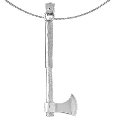 Sterling Silver 3D Ax Pendant (Rhodium or Yellow Gold-plated)