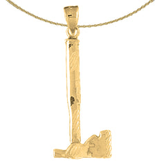 Axt-Anhänger aus Sterlingsilber (rhodiniert oder gelbvergoldet)