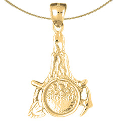 Sterling Silver Miners Tools Pendant (Rhodium or Yellow Gold-plated)