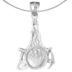 Sterling Silver Miners Tools Pendant (Rhodium or Yellow Gold-plated)
