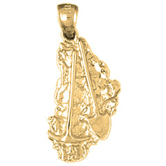 Yellow Gold-plated Silver Miners Tools Pendant