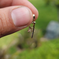Sterling Silver Saw And Hammer Pendant (Rhodium or Yellow Gold-plated)