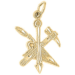 Yellow Gold-plated Silver Saw And Hammer Pendant