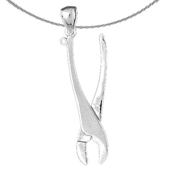 Sterling Silver Plier Pendant (Rhodium or Yellow Gold-plated)