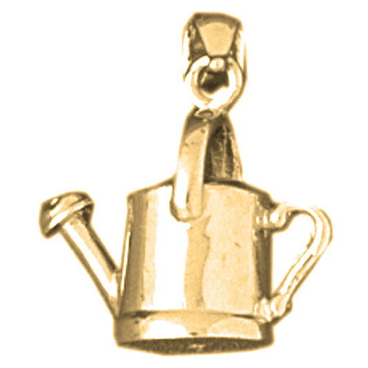 Yellow Gold-plated Silver 3D Watering Can Pendant