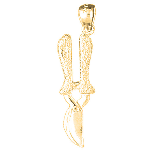 Yellow Gold-plated Silver 3D Snipping Tool Pendant