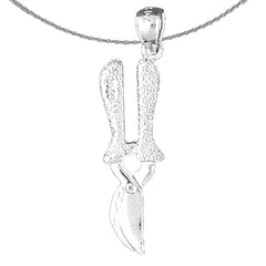 Sterling Silver 3D Snipping Tool Pendant (Rhodium or Yellow Gold-plated)