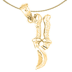 Sterling Silver 3D Snipping Tool Pendant (Rhodium or Yellow Gold-plated)