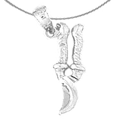 3D-Anhänger „Schneidewerkzeug“ aus Sterlingsilber (rhodiniert oder gelbvergoldet)