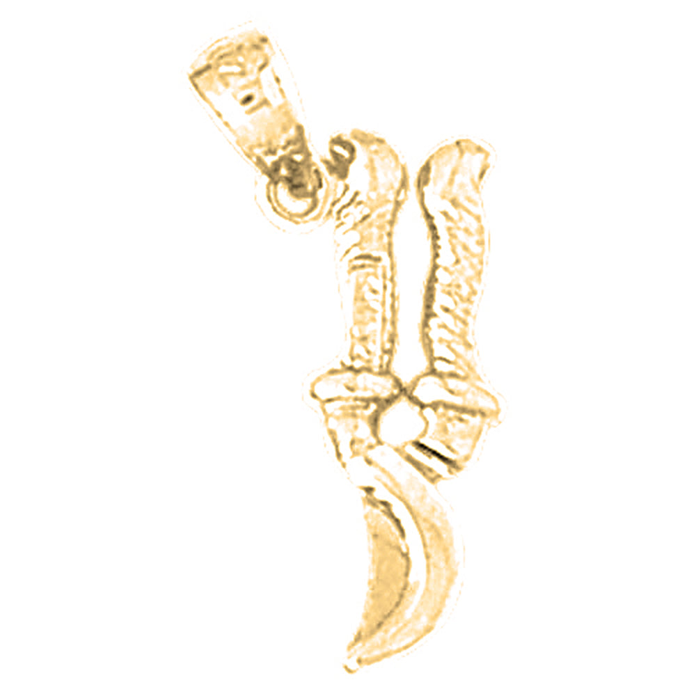 Yellow Gold-plated Silver 3D Snipping Tool Pendant