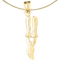 Sterling Silver 3D Snipping Tool Pendant (Rhodium or Yellow Gold-plated)