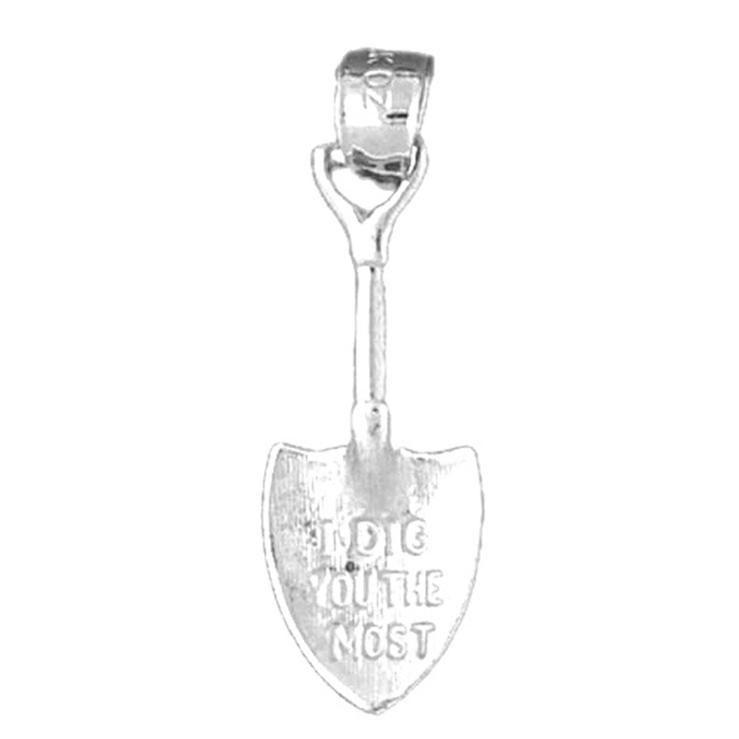 Sterling Silver 3D Shovel Pendant