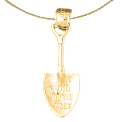 3D-Schaufelanhänger aus Sterlingsilber (rhodiniert oder gelbvergoldet)