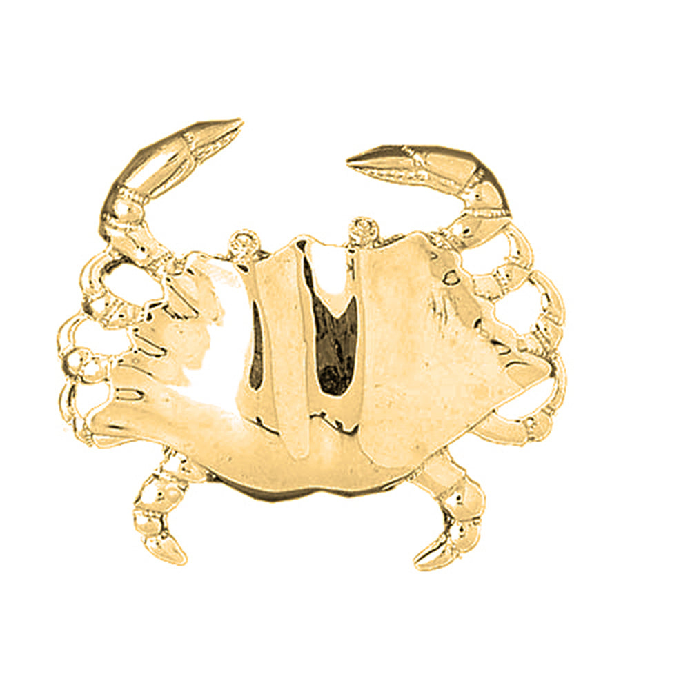 Yellow Gold-plated Silver Crab Pendant