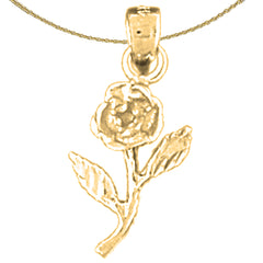 Sterling Silver Flower Pendant (Rhodium or Yellow Gold-plated)