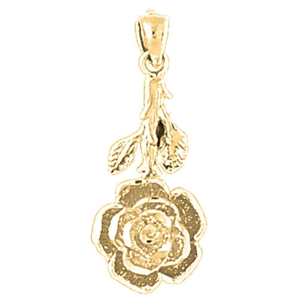 Yellow Gold-plated Silver Flower Pendant