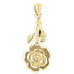 Yellow Gold-plated Silver Flower Pendant