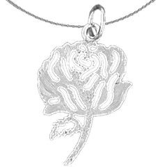 Sterling Silver Flower Pendant (Rhodium or Yellow Gold-plated)