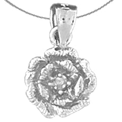 Sterling Silver Flower Pendant (Rhodium or Yellow Gold-plated)