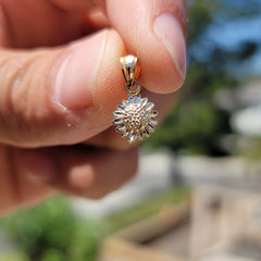 Sterling Silver Flower Pendant (Rhodium or Yellow Gold-plated)