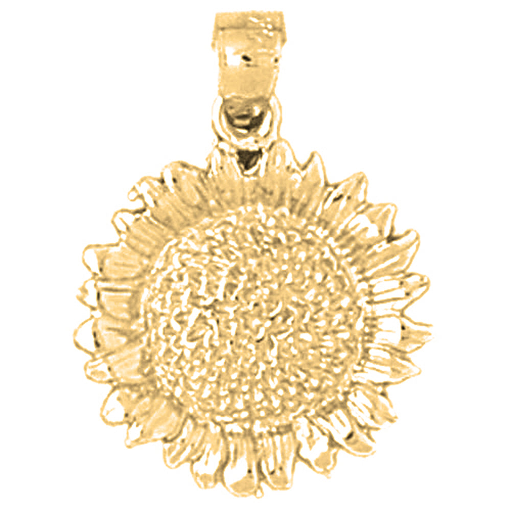 Yellow Gold-plated Silver Flower Pendant