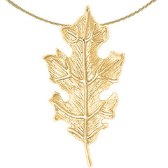Sterling Silver Leaf Pendant (Rhodium or Yellow Gold-plated)