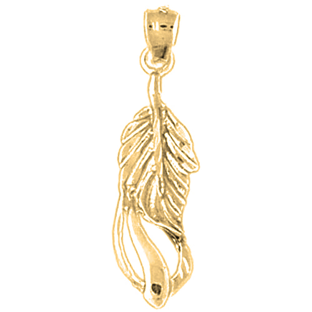 Yellow Gold-plated Silver Leaf Pendant