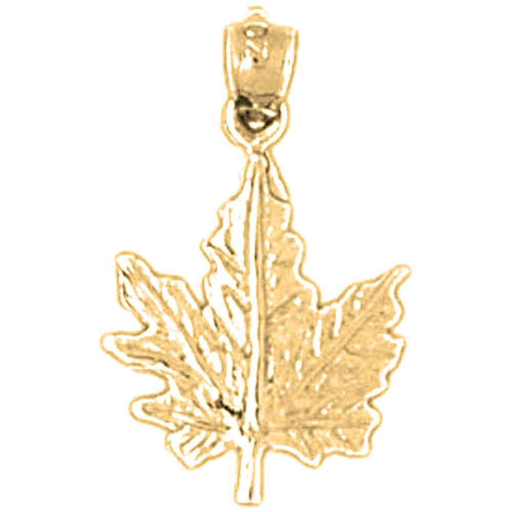 Yellow Gold-plated Silver Maple Leaf Pendant
