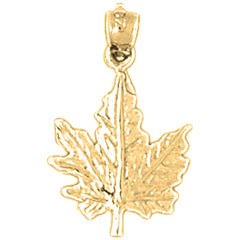Yellow Gold-plated Silver Maple Leaf Pendant