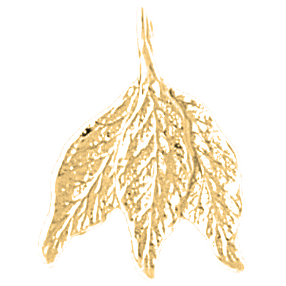 Yellow Gold-plated Silver Leaf Pendant