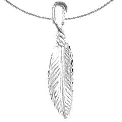 Sterling Silver Leaf Pendant (Rhodium or Yellow Gold-plated)