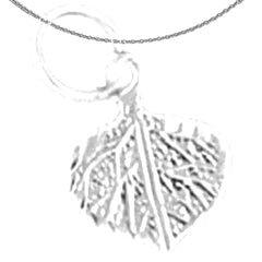 Colgante de hoja de plata de ley (bañado en rodio o oro amarillo)