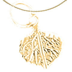 Colgante de hoja de plata de ley (bañado en rodio o oro amarillo)